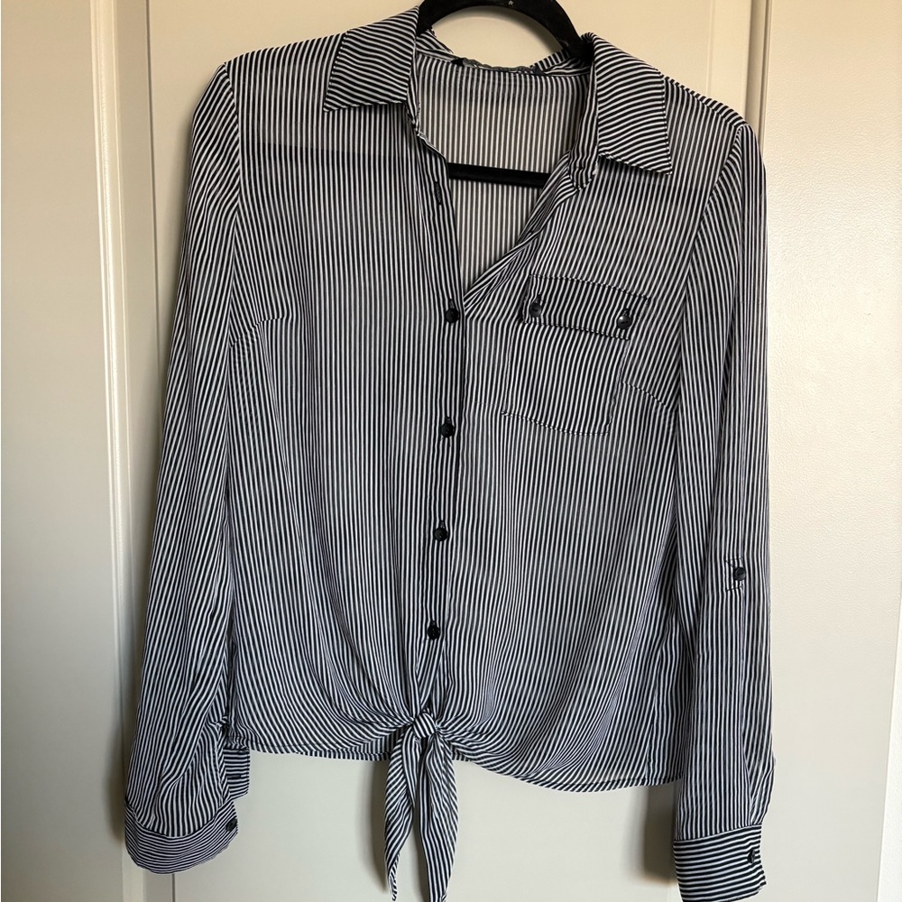 Zac & Rachel Black & White Striped Blouse